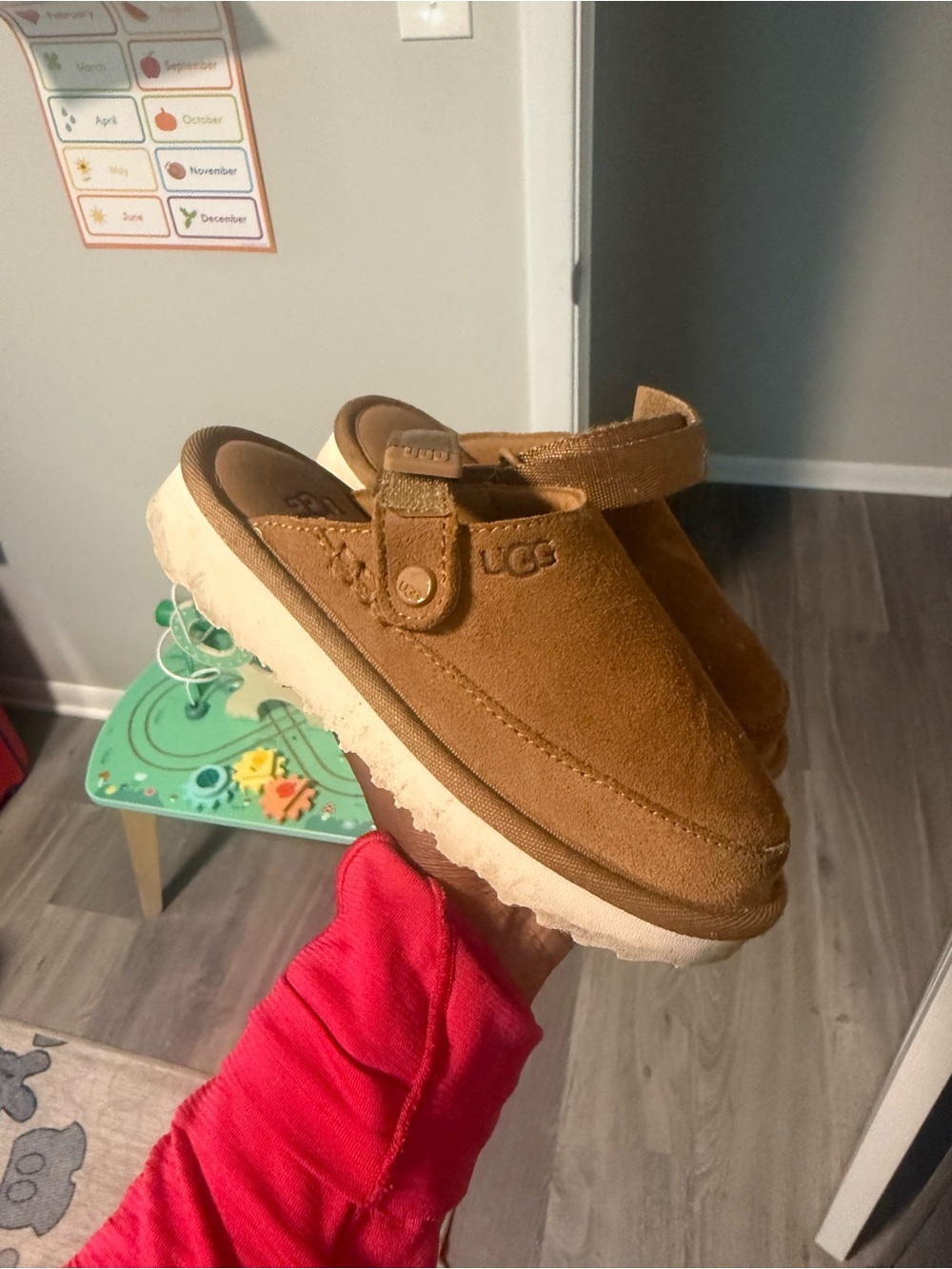 UGG Kids Chestnut Suede Slide Clog